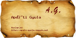 Apáti Gyula névjegykártya