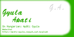 gyula apati business card