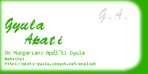gyula apati business card